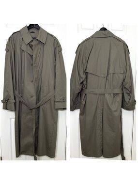Vintage Men’s Oleg Cassini Trench Coat Size 44